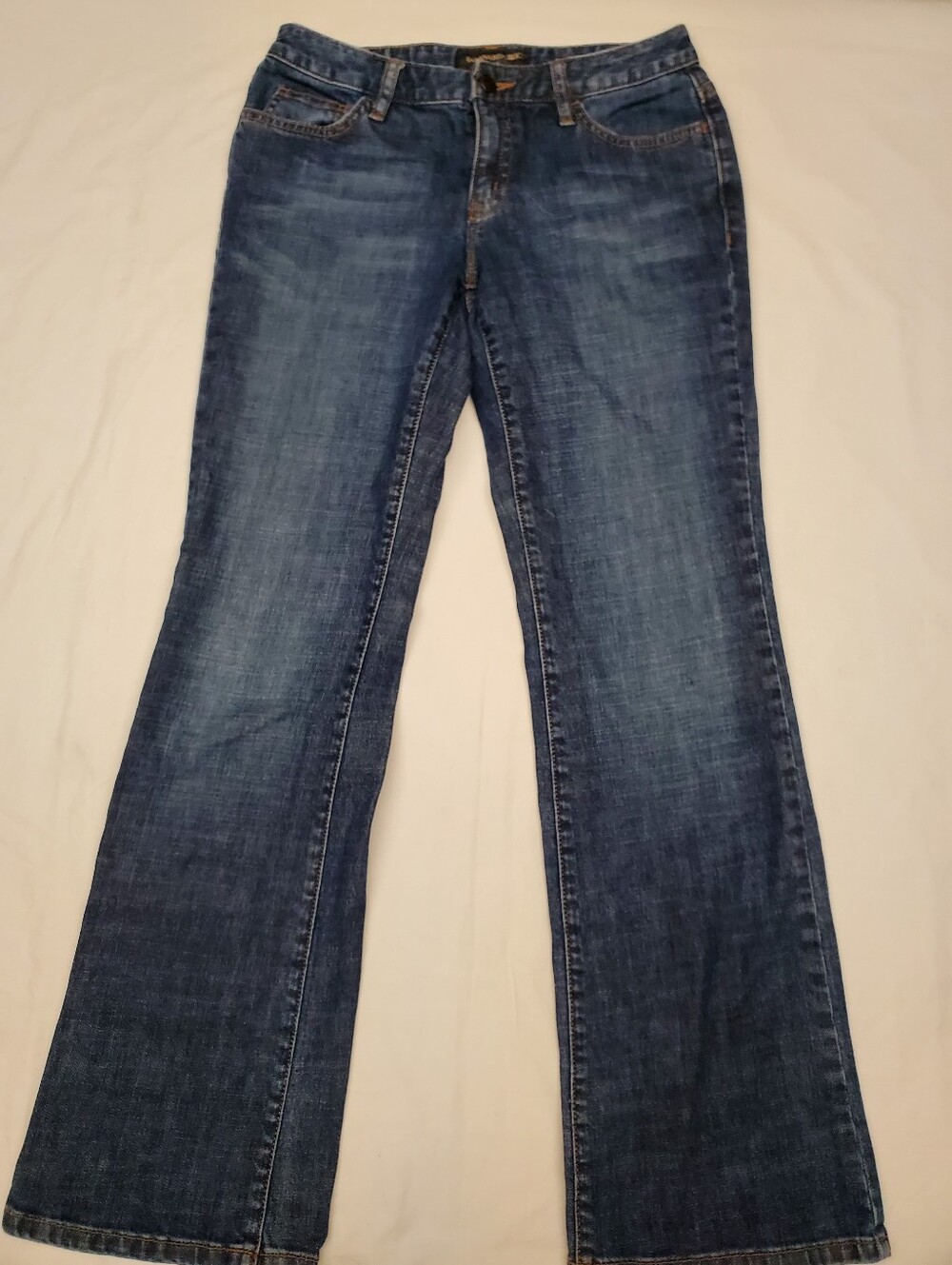 Banana Republic Womens 6 Bootcut Jeans Medium Wash Orange Stitch Low Rise